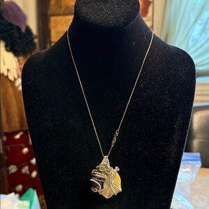 Artisan created sterling silver, genuine gemstone wire wrap pendant necklace